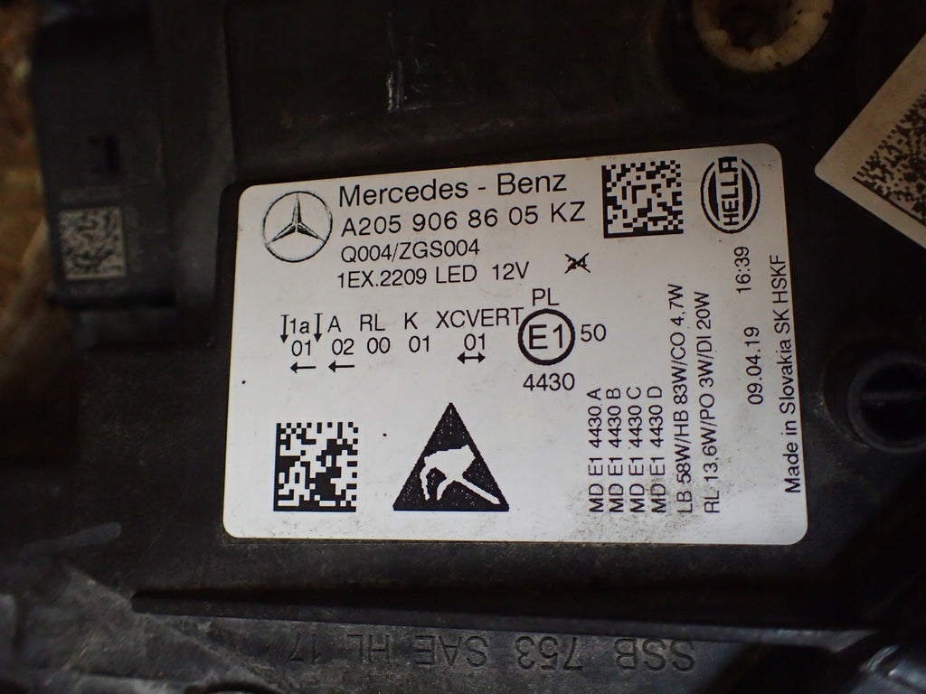 Frontscheinwerfer Mercedes-Benz W205 A2059068605 Rechts Scheinwerfer Headlight