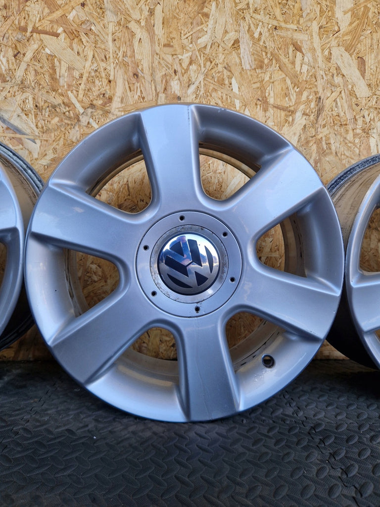 4x Alufelge 16 Zoll 6.5" 5x112 50ET Glanz Silber 1T0601025C VW I Rim Wheel FEL2909002518he