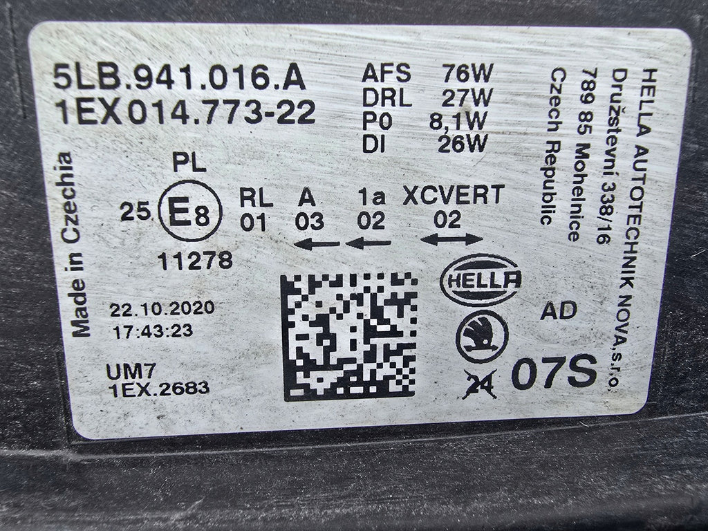Frontscheinwerfer Skoda Enyaq 5LB941016A Full LED Rechts Scheinwerfer Headlight