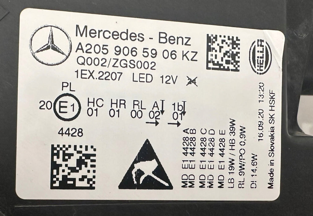 Frontscheinwerfer Mercedes-Benz W205 A2059065906 Links Scheinwerfer Headlight SCH9852072890vk