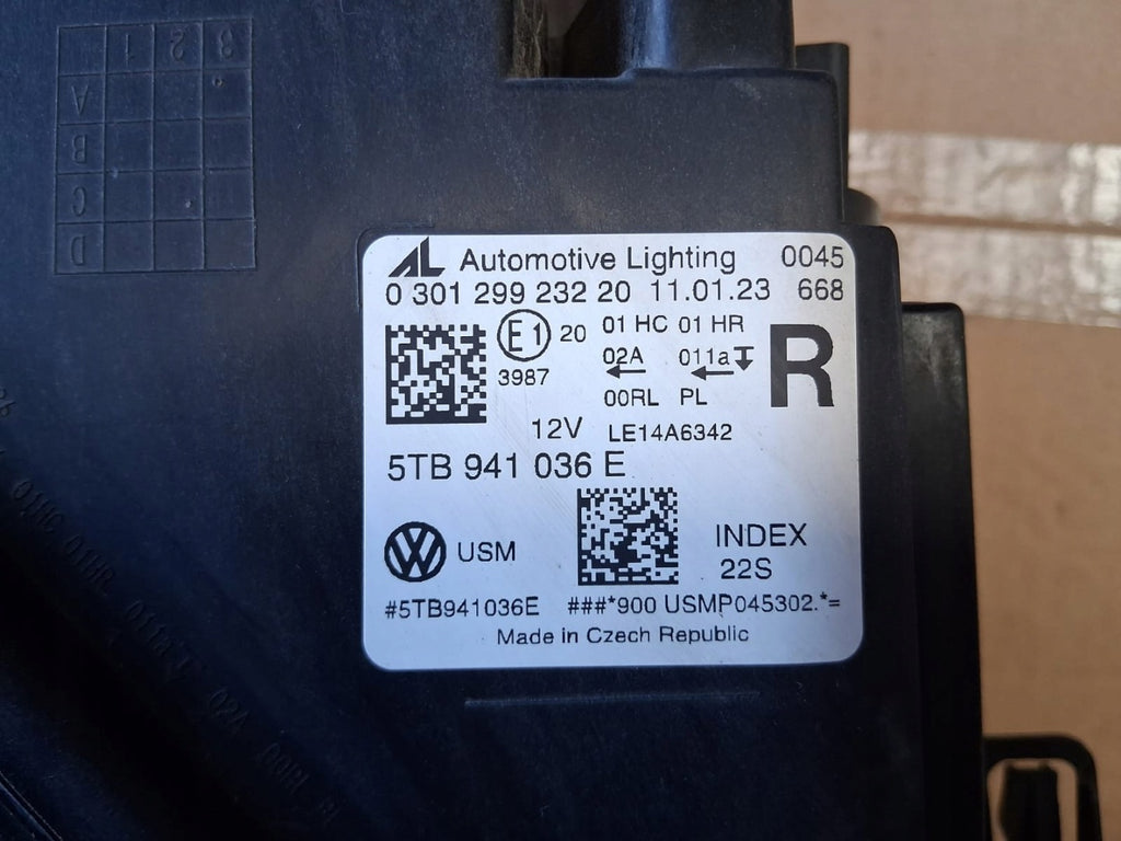 Frontscheinwerfer VW Touran 5TB941036E LED Rechts Scheinwerfer Headlight SCH3858013567ju