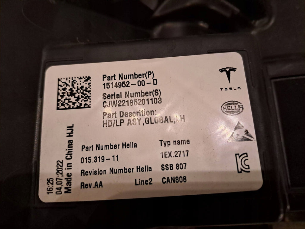 Frontscheinwerfer Tesla Y 151495200D Links Scheinwerfer Headlight SCH7142550160bo