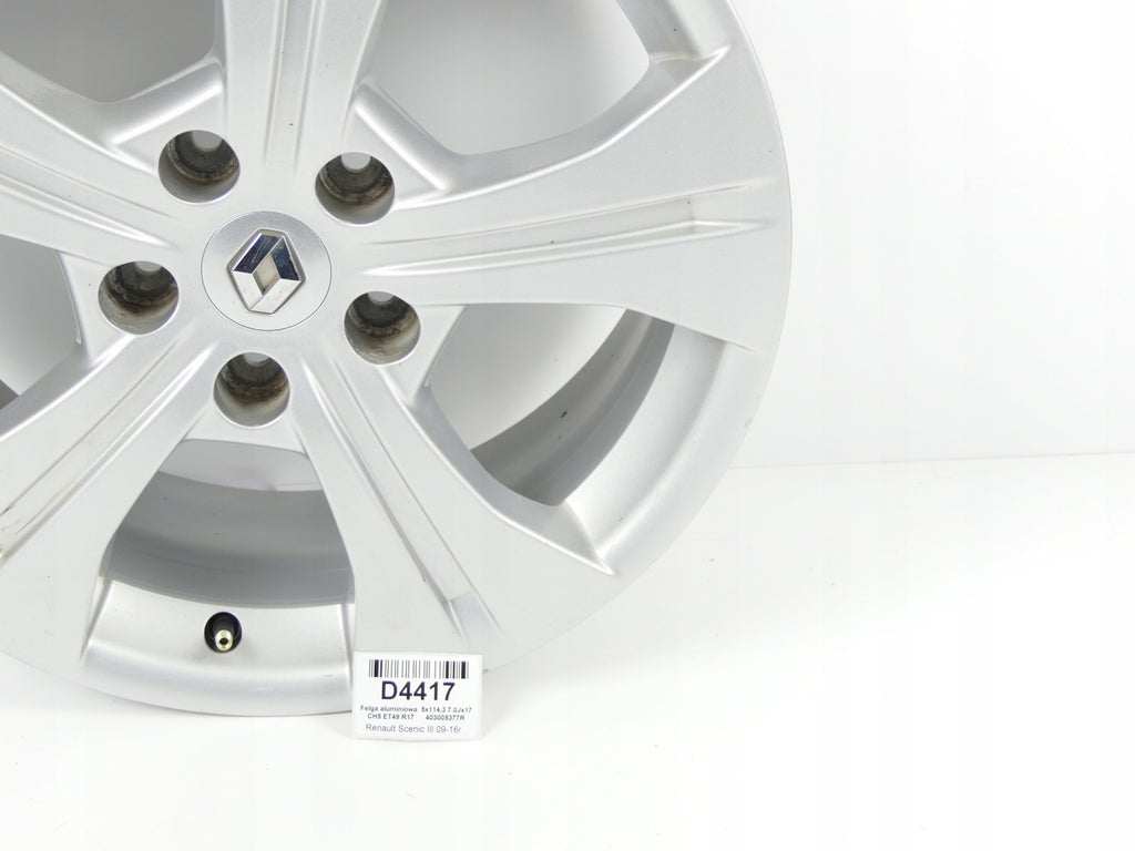 1x Alufelge 17 Zoll 7.0" 5x114.3 403005377R Renault Megane III 1 Scenic FEL6903619734rx