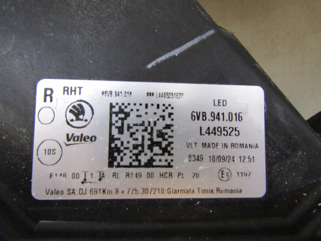 Frontscheinwerfer Skoda Fabia 6VB941016 LED Rechts Scheinwerfer Headlight