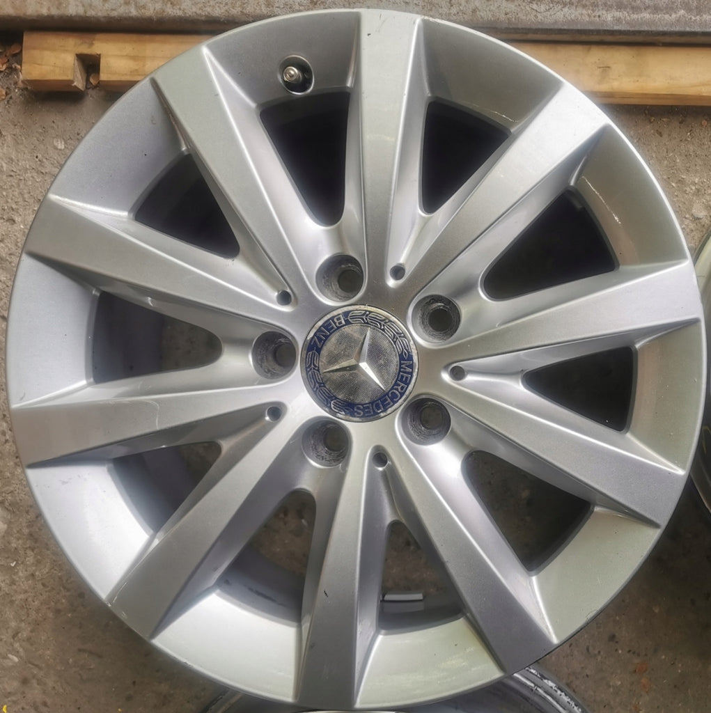 4x Alufelge 16 Zoll 6.5" 5x112 49ET Glanz Silber A2464010500 Mercedes-Benz FEL3219803090zl