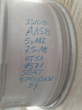 Load image into Gallery viewer, 1x Alufelge 18 Zoll 7.5" 5x112 51ET Glanz Silber 5P0601025G Seat Rim Wheel FEL8009822753lw