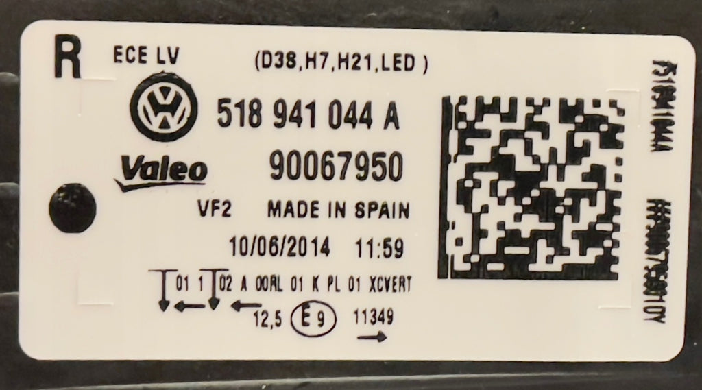 Frontscheinwerfer VW Sportsvan 518941044A Xenon Rechts Scheinwerfer Headlight