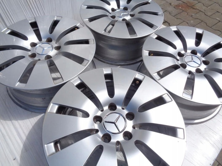 4x Alufelge 16 Zoll 6.5" 5x112 38ET Glanz Silber A2054010100 Mercedes-Benz W205 FEL3842139038cw