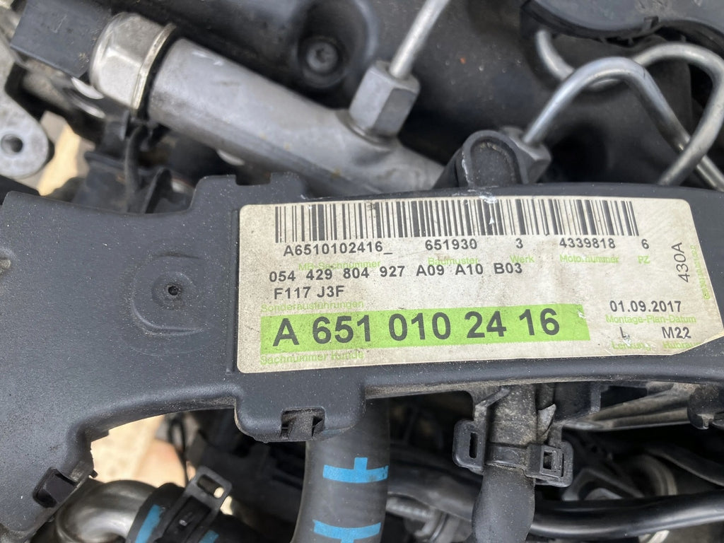 Motor Mercedes-Benz Cla 651930 2.2 CDI 112TKm 2017 Diesel Engine Komplett