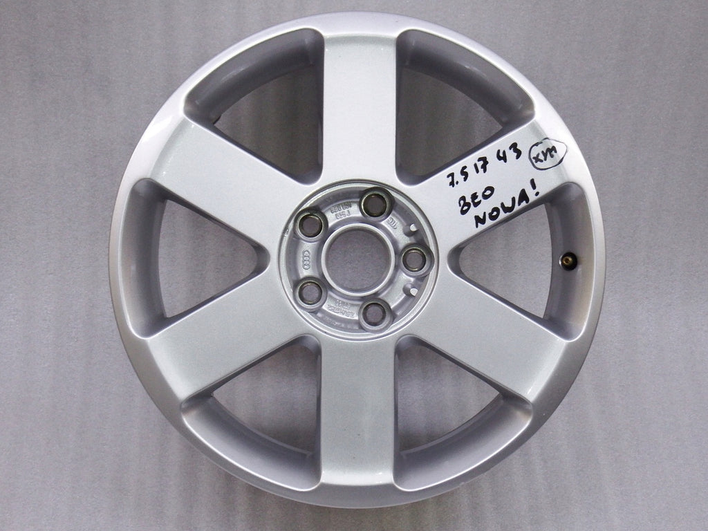 1x Alufelge 17 Zoll 7.5" 5x112 45ET Glanz Silber 8E0601025J Audi A4 B6 B7