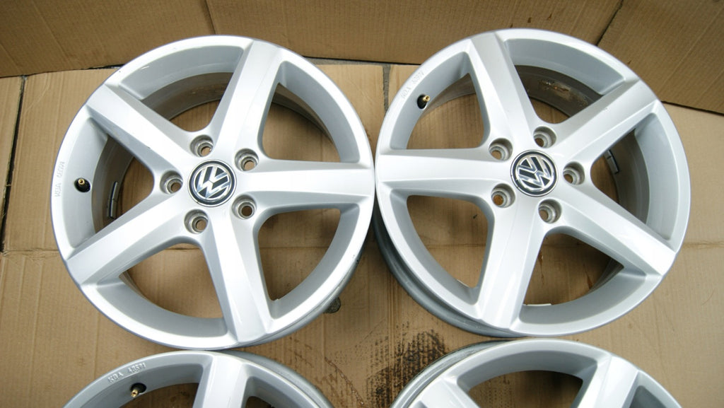 4x Alufelge 16 Zoll 6.0" 5x112 48ET Glanz Silber 5G0077496 VW Golf VII I FEL8580879225ci