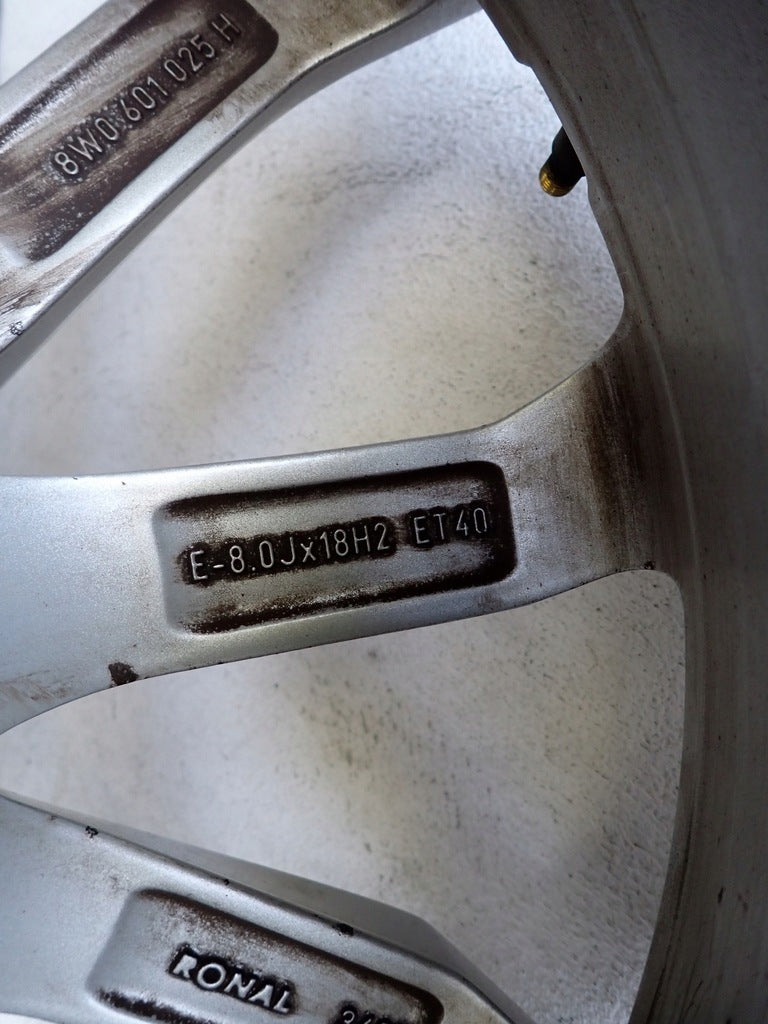 1x Alufelge 18 Zoll 8.0" 5x112 40ET Glanz Silber 8W0601025 Audi A4 B9 Rim Wheel FEL6931649083jw