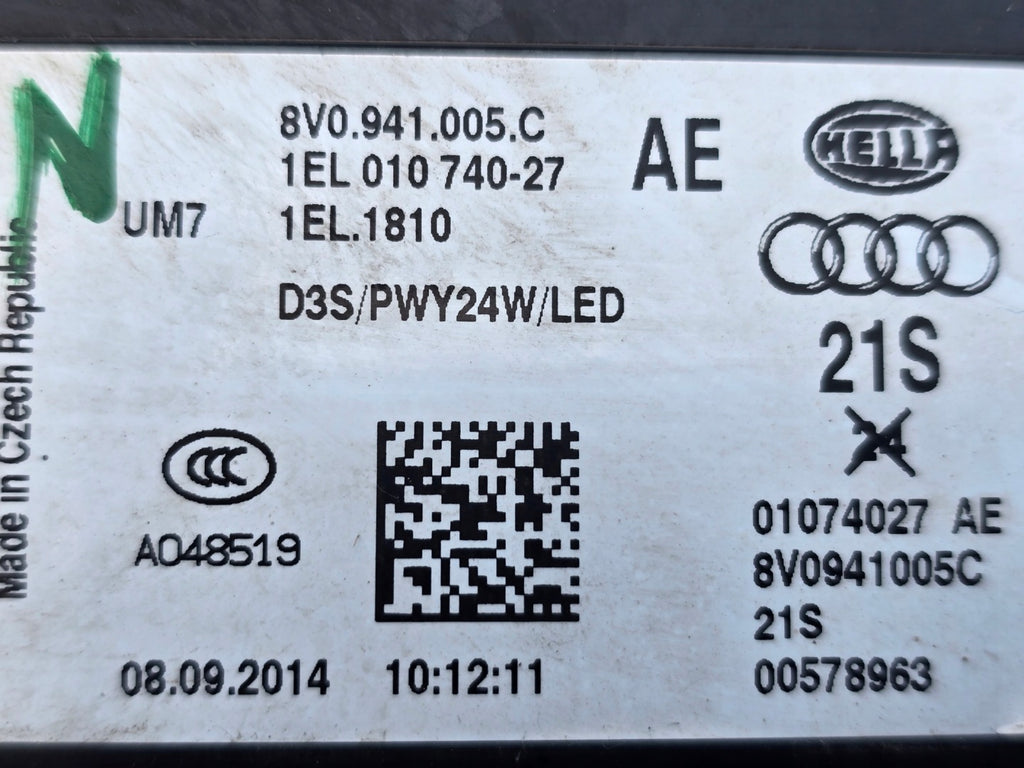 Frontscheinwerfer Audi A3 8V0941005C Links Scheinwerfer Headlight SCH5324281834zf