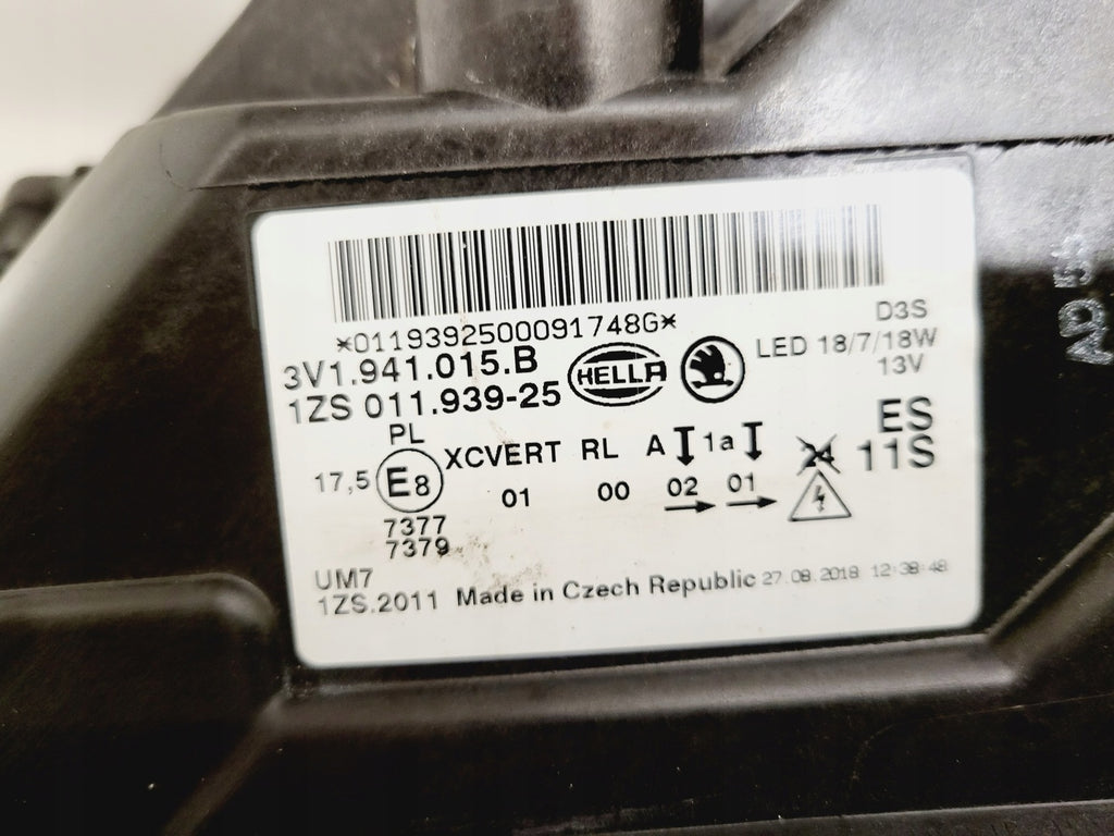 Frontscheinwerfer Skoda Superb III 3V1941015B Xenon Links Scheinwerfer Headlight