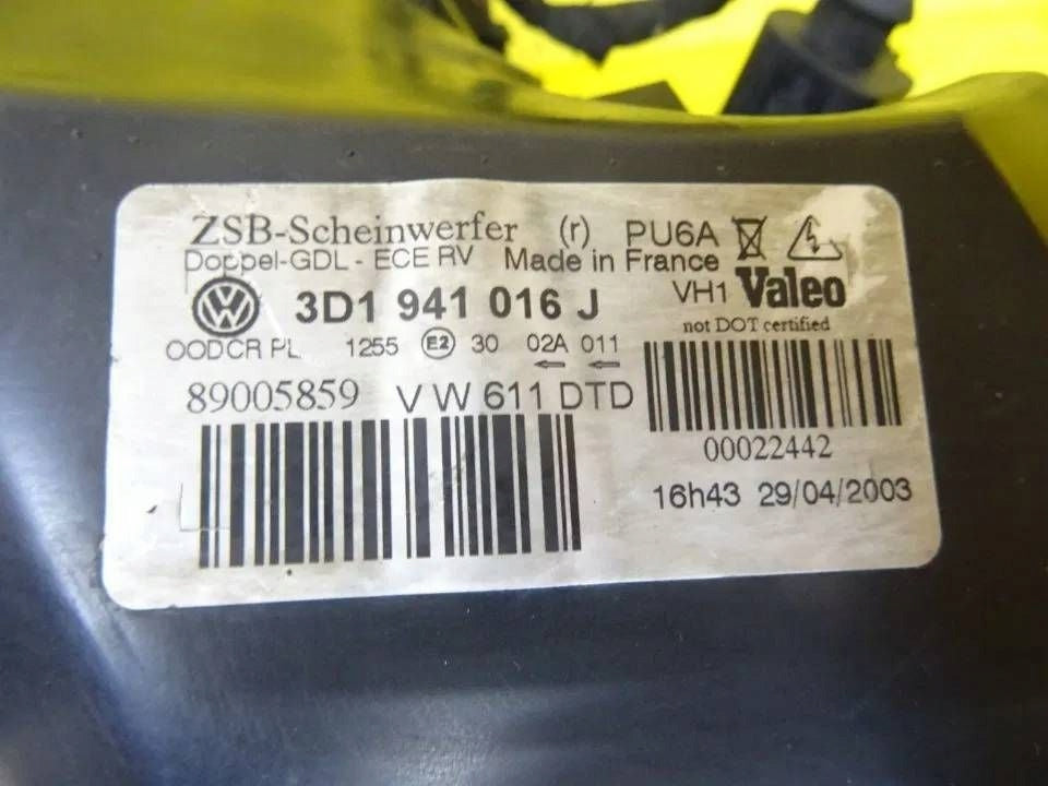 Frontscheinwerfer VW Phaeton 3D1941016J Xenon Rechts Scheinwerfer Headlight SCH4942321922sq