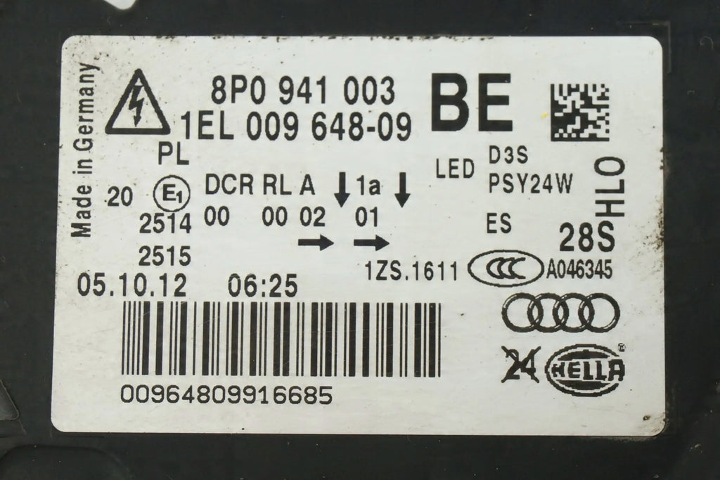Frontscheinwerfer Audi A3 8P0941003BE Bi-Xenon Links Scheinwerfer Headlight
