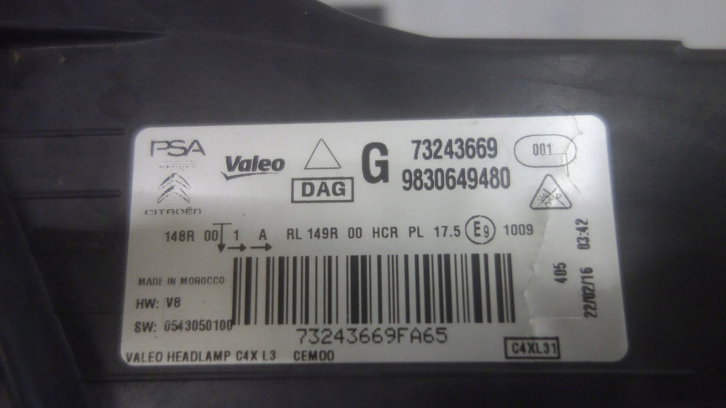 Frontscheinwerfer Citroën C4 III 9830649480 Full LED Links Headlight SCH4559603998po