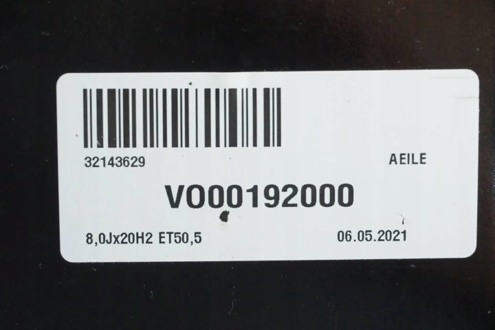1x Alufelge 20 Zoll 8.0" 5x108 50 5ET 32143629 Volvo Xc40 Rim Wheel FEL7828645546rc