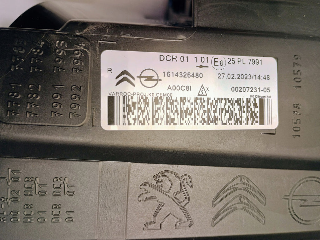 Frontscheinwerfer Citroën Spacetourer 1614326480 Xenon Rechts Headlight