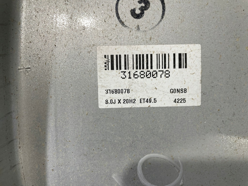 1x Alufelge 20 Zoll 8.0" 5x108 49ET Glanz Silber 31680078 Volvo Xc60 Rim Wheel FEL9476638918wd