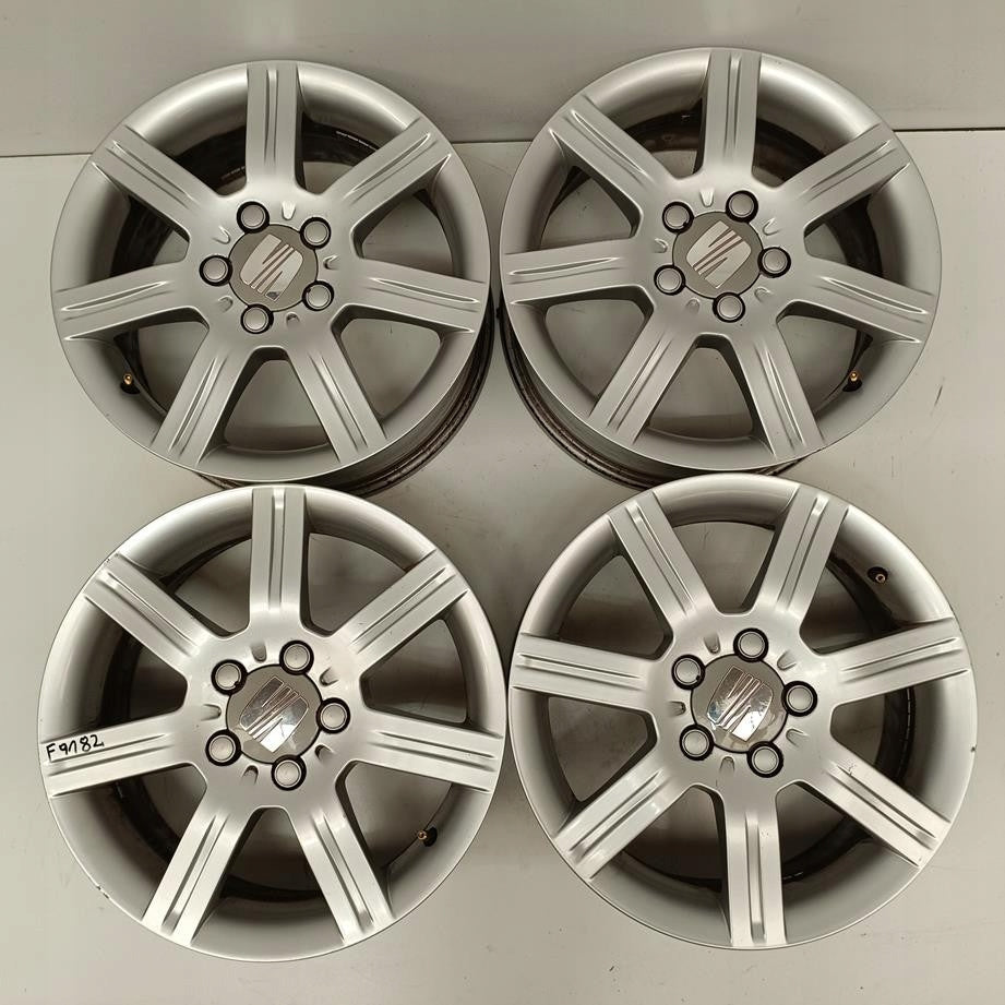 4x Alufelge 16 Zoll 6.5" 5x112 50ET Glanz Silber 5P0601025 Seat Toledo I FEL7574504620er