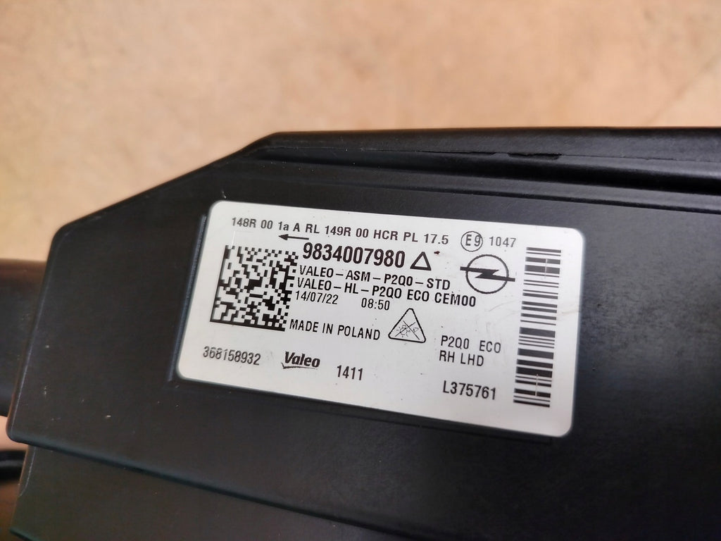 Frontscheinwerfer Opel Mokka 9834007980 LED Rechts Scheinwerfer Headlight SCH7693756464qs