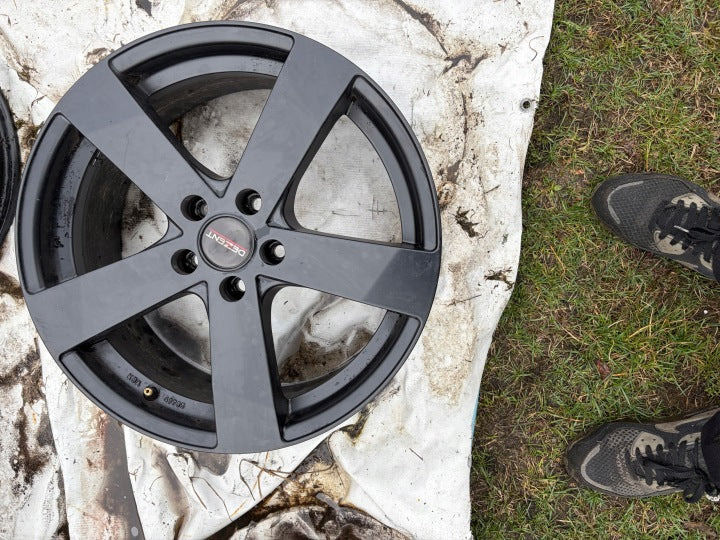 4x Alufelge 18 Zoll 7.5" 5x115 48ET Matt Schwarz KBA49735 Rim Wheel FEL9996985589kb