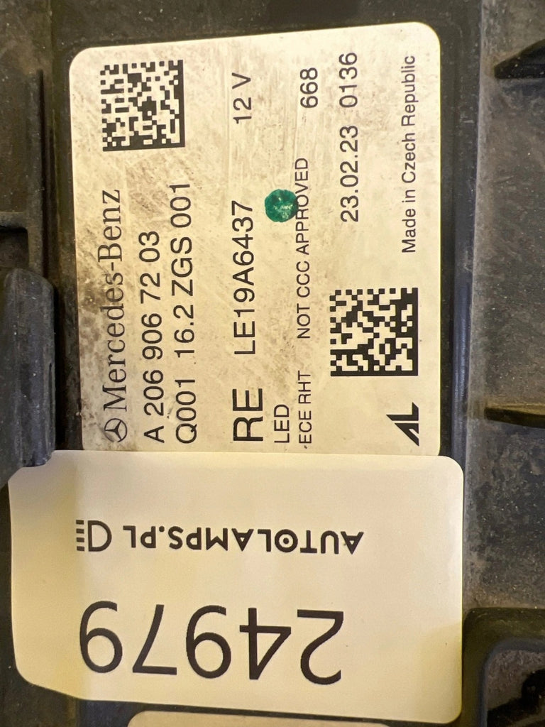 Frontscheinwerfer Mercedes-Benz W206 A2069067203 LED Rechts Headlight SCH2940557571iy