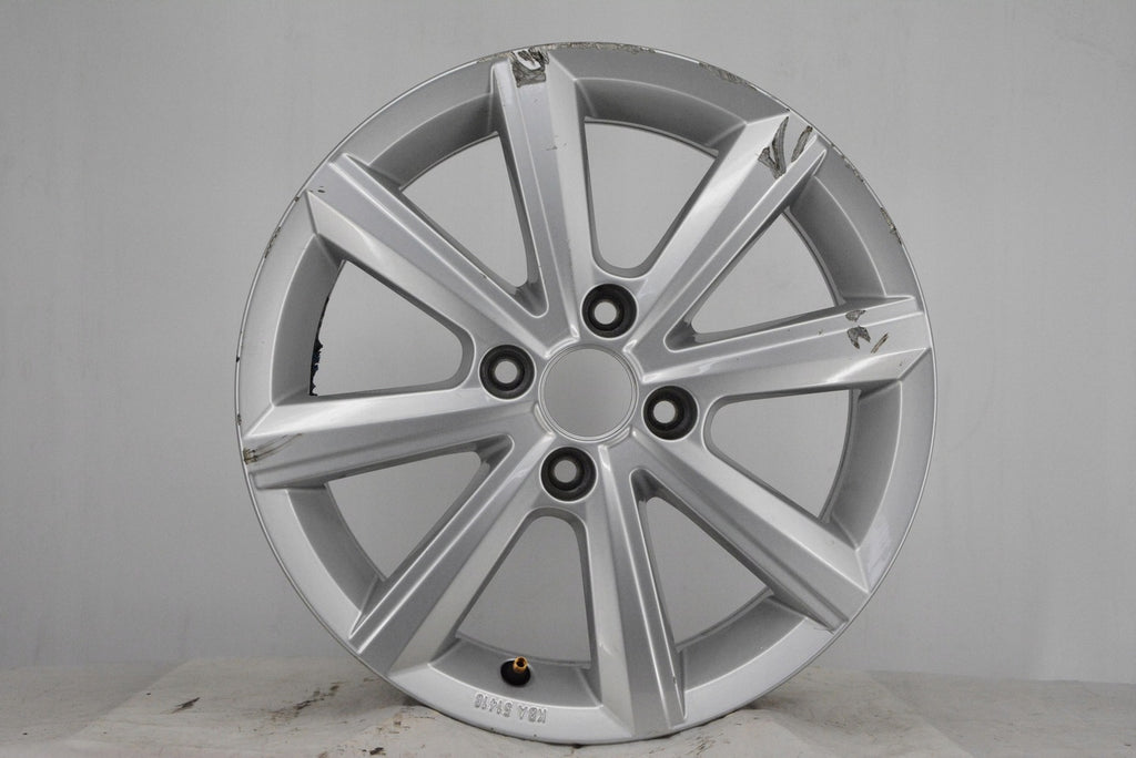 1x Alufelge 15 Zoll 5.0" 4x100 33ET Glanz Silber 1S0601025BP Vw Rim Wheel