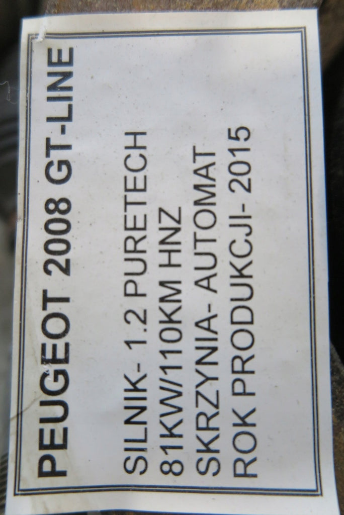 Motor Peugeot 2008 I HNZ EB2DT 1.2 THP 110PS 81kW 2017 Benzin Engine Unkomplett