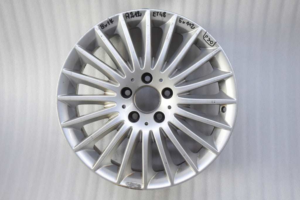 1x Alufelge 17 Zoll 8.0" 5x112 48ET Glanz Silber Mercedes-Benz Rim Wheel