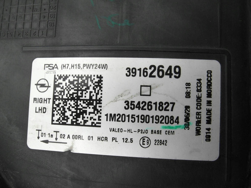Frontscheinwerfer Opel Corsa F 39162649 Rechts Scheinwerfer Headlight SCH8825853415aq