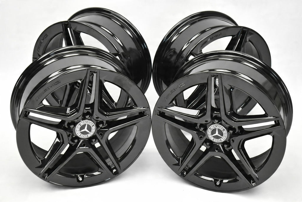4x Alufelge 18 Zoll 7.5" 5x112 49ET Glanz Schwarz A1774011500 Mercedes-Benz W177