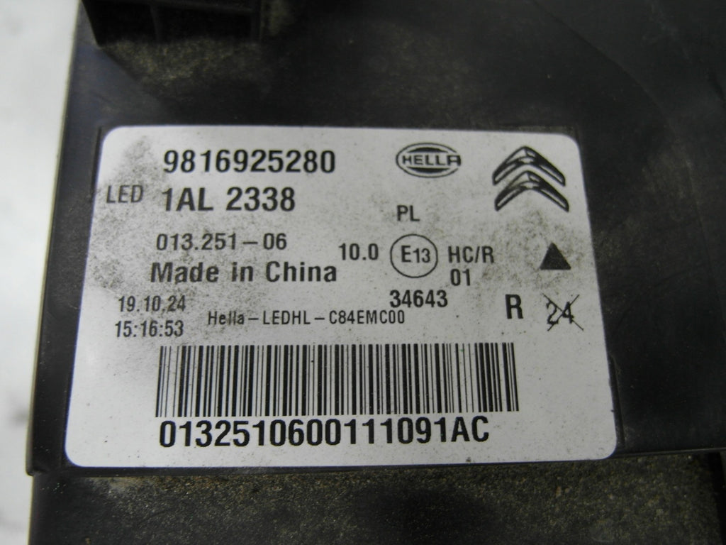 Frontscheinwerfer Citroën C5 Aircross 9816925280 Full LED Rechts Headlight