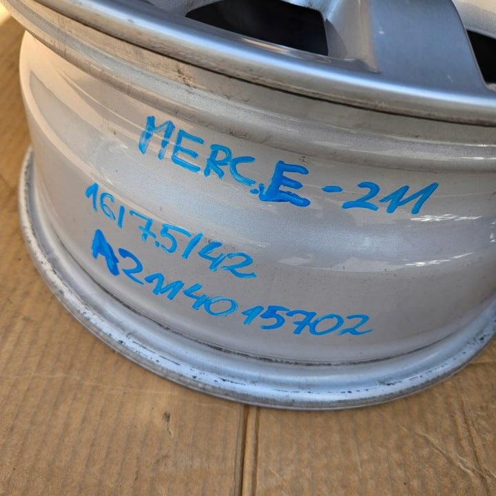 1x Alufelge 16 Zoll 7.5" 5x112 42ET Glanz Silber A2114015702 Mercedes-Benz W211 FEL3403674631uh