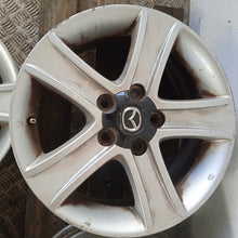 Laden Sie das Bild in den Galerie-Viewer, 4x Alufelge 16 Zoll 7.0" 5x114.3 55ET Glanz Silber 9965637060 Mazda Rim Wheel FEL1068465777bi
