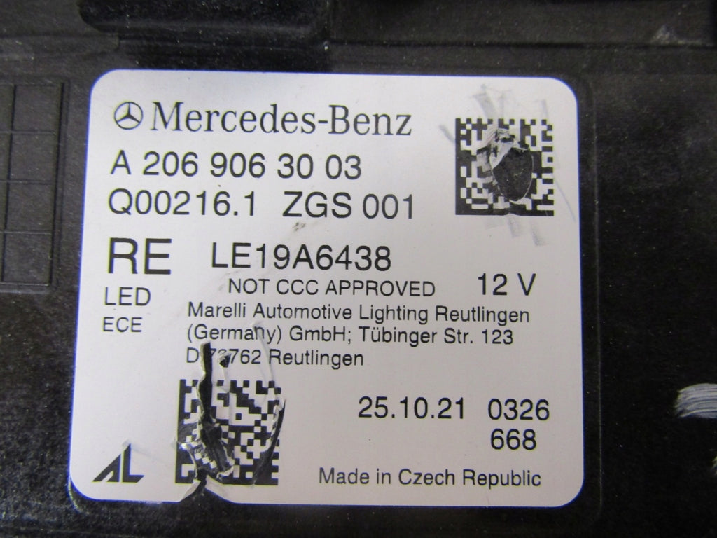 Frontscheinwerfer Mercedes-Benz W206 A2069063003 LED Rechts Headlight SCH5894975627bd