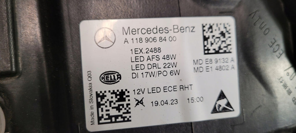 Frontscheinwerfer Mercedes-Benz Cla A1189068400 LED Rechts Headlight