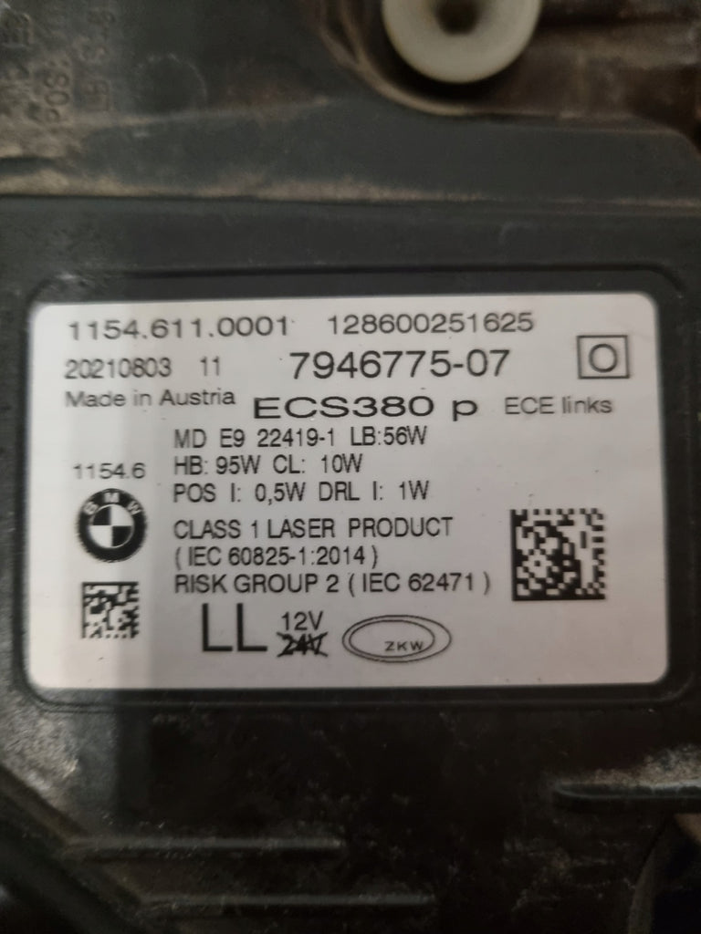Frontscheinwerfer BMW 7 G11 G12 7946775 Laser Links Scheinwerfer Headlight