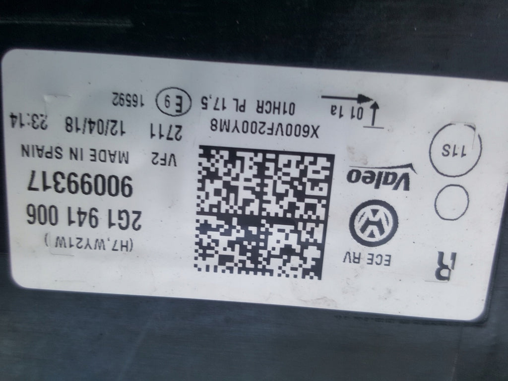 Frontscheinwerfer VW Polo 2G1941006 Rechts Scheinwerfer Headlight