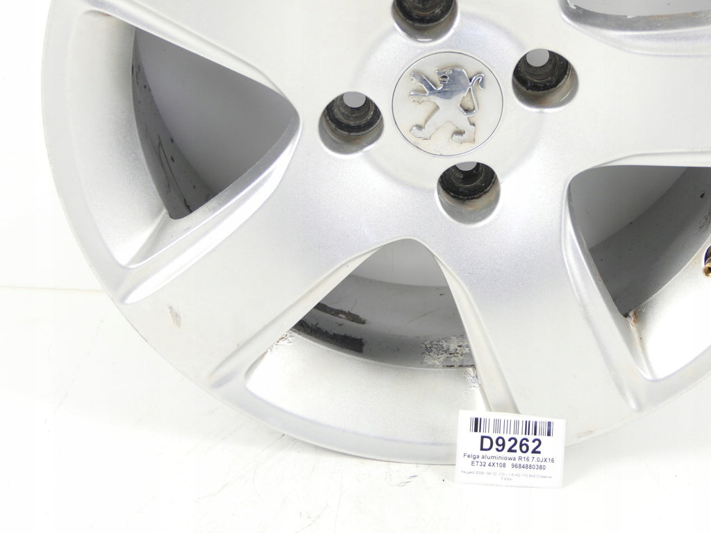 1x Alufelge 16 Zoll 7.0" 4x108 9684880380 Peugeot 3008 Rim Wheel FEL3398549933dh