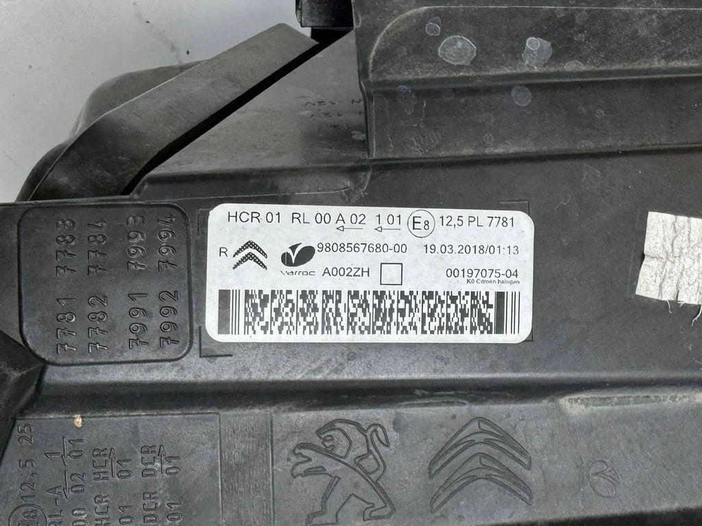 Frontscheinwerfer Citroën Jumpy 9808567680 Rechts Scheinwerfer Headlight