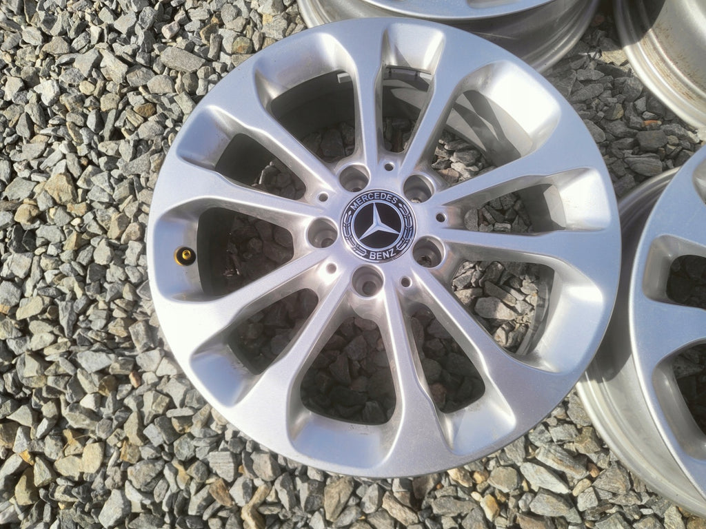 4x Alufelge 17 Zoll 6.5" 5x112 38ET Glanz Silber A1564011700 Mercedes-Benz FEL5223510565qz
