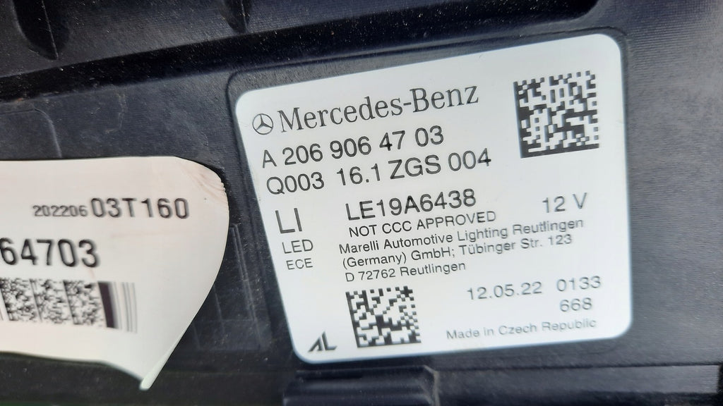 Frontscheinwerfer Mercedes-Benz W206 A2069064703 Links Scheinwerfer Headlight SCH8392559065ph