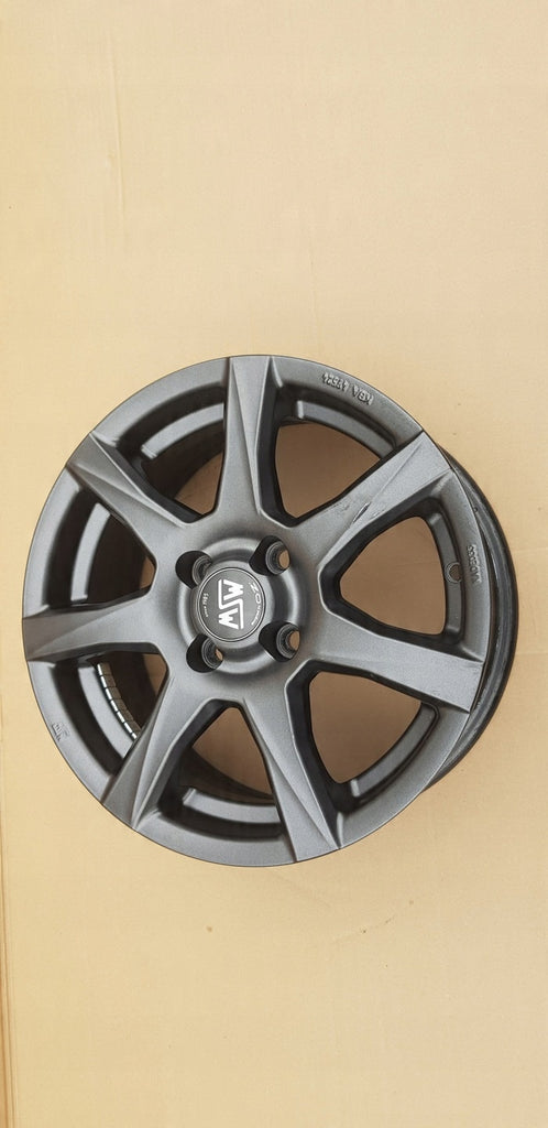 1x Alufelge 15 Zoll 6.0" 4x100 35ET Matt Grau KBA49524 Kia Rim Wheel