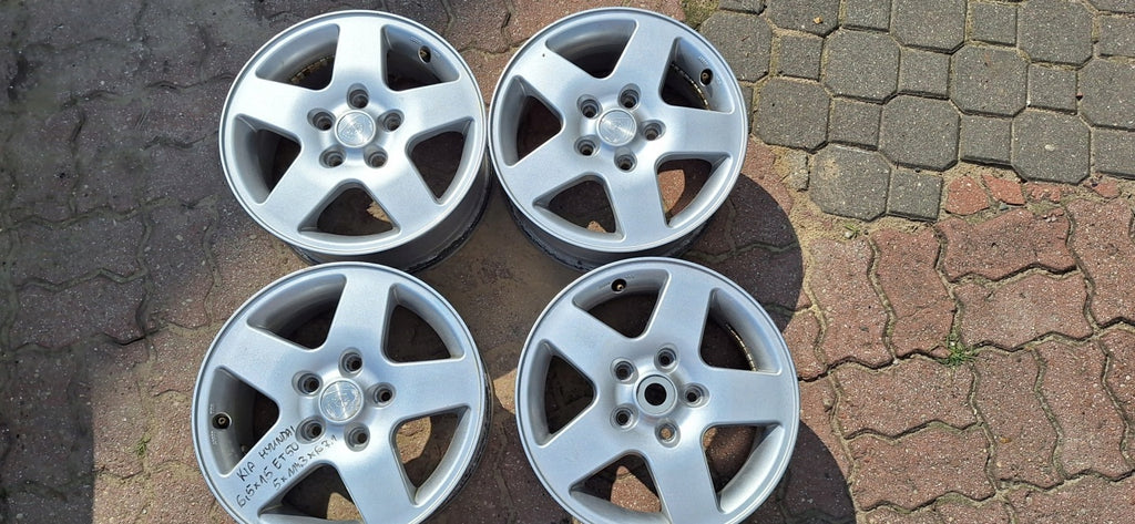 4x Alufelge 15 Zoll 6.5" 5x114.3 50ET Silber KBA45967 Hyundai I Rim Wheel FEL7309111112uk