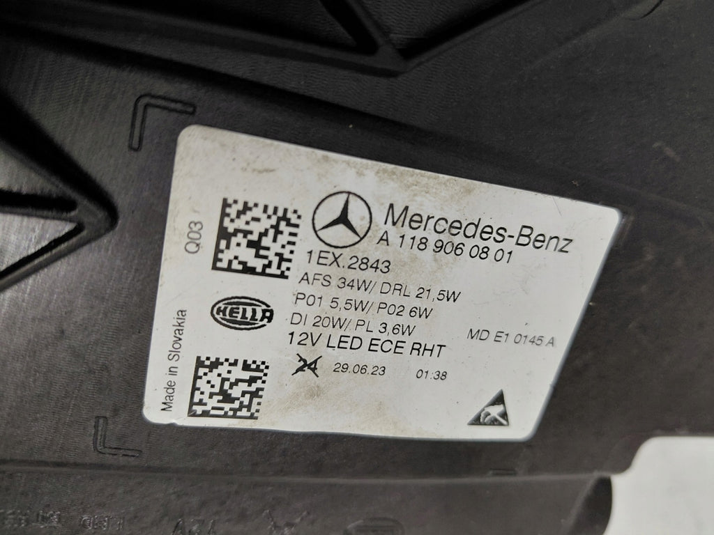 Frontscheinwerfer Mercedes-Benz Cla A1189060801 Rechts Scheinwerfer Headlight SCH1407064745ej