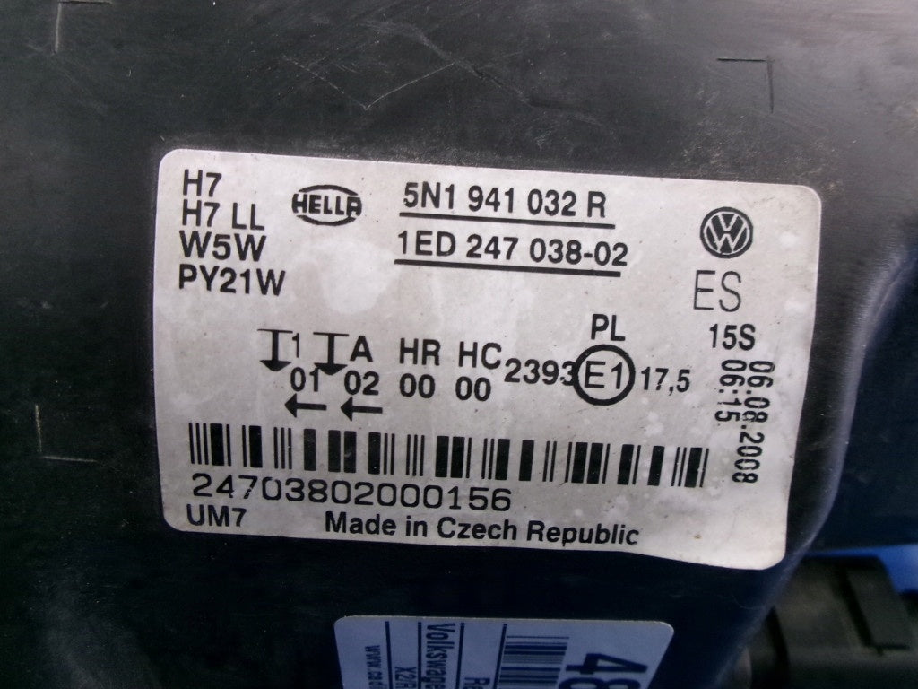 Frontscheinwerfer VW Tiguan 5N1941032R Rechts Scheinwerfer Headlight