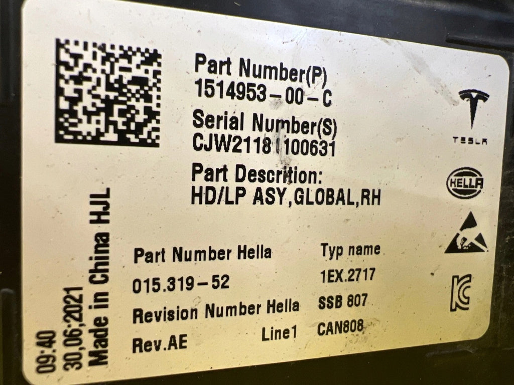 Frontscheinwerfer Tesla Y 1514953-00-C LED Rechts Scheinwerfer Headlight SCH3222976287lq
