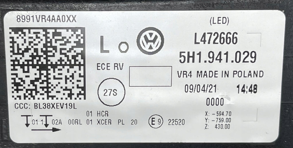 Frontscheinwerfer VW Golf VIII 5H1941029 LED Links Scheinwerfer Headlight SCH9009855717pm